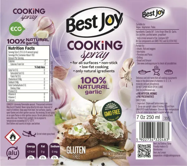 Cooking Spray 250ml – Best Joy