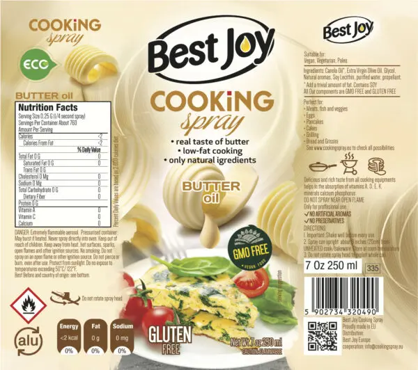 Cooking Spray 250ml – Best Joy