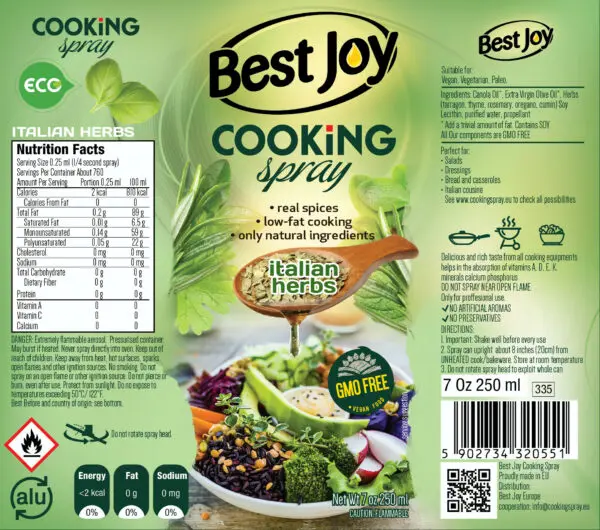 Cooking Spray 250ml – Best Joy