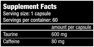 Caffeine + Taurine – 60 Capsules – Biotech USA