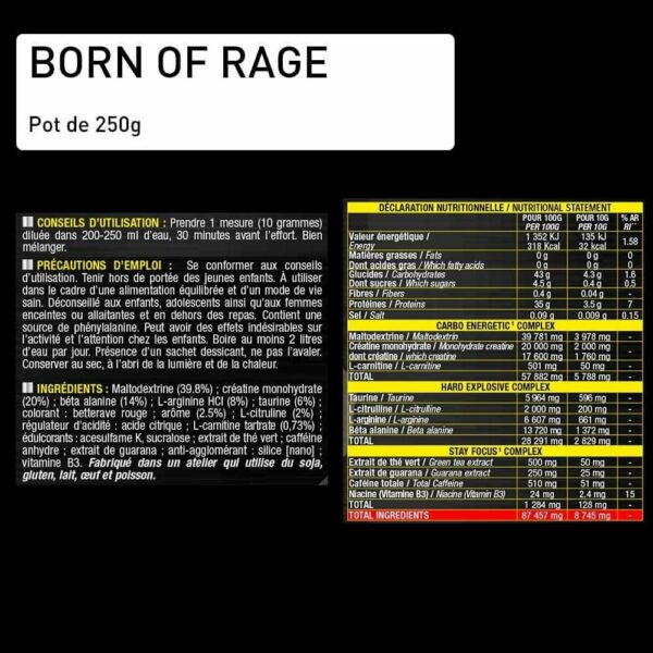 Born Of Rage 250g Fruits des Bois – Eric Favre