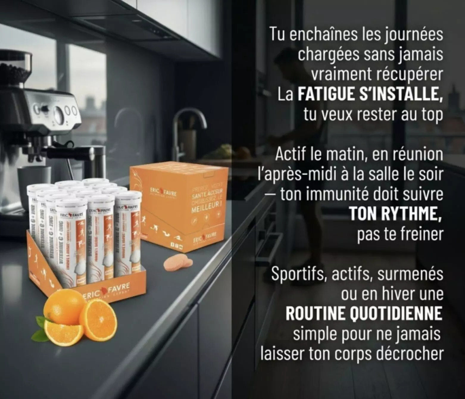 Vitamine C + Zinc – 20 Comprimés Effervescents – Orange – Eric Favre Vitamine C + Zinc – 20 Comprimés Effervescents – Orange – Eric Favre