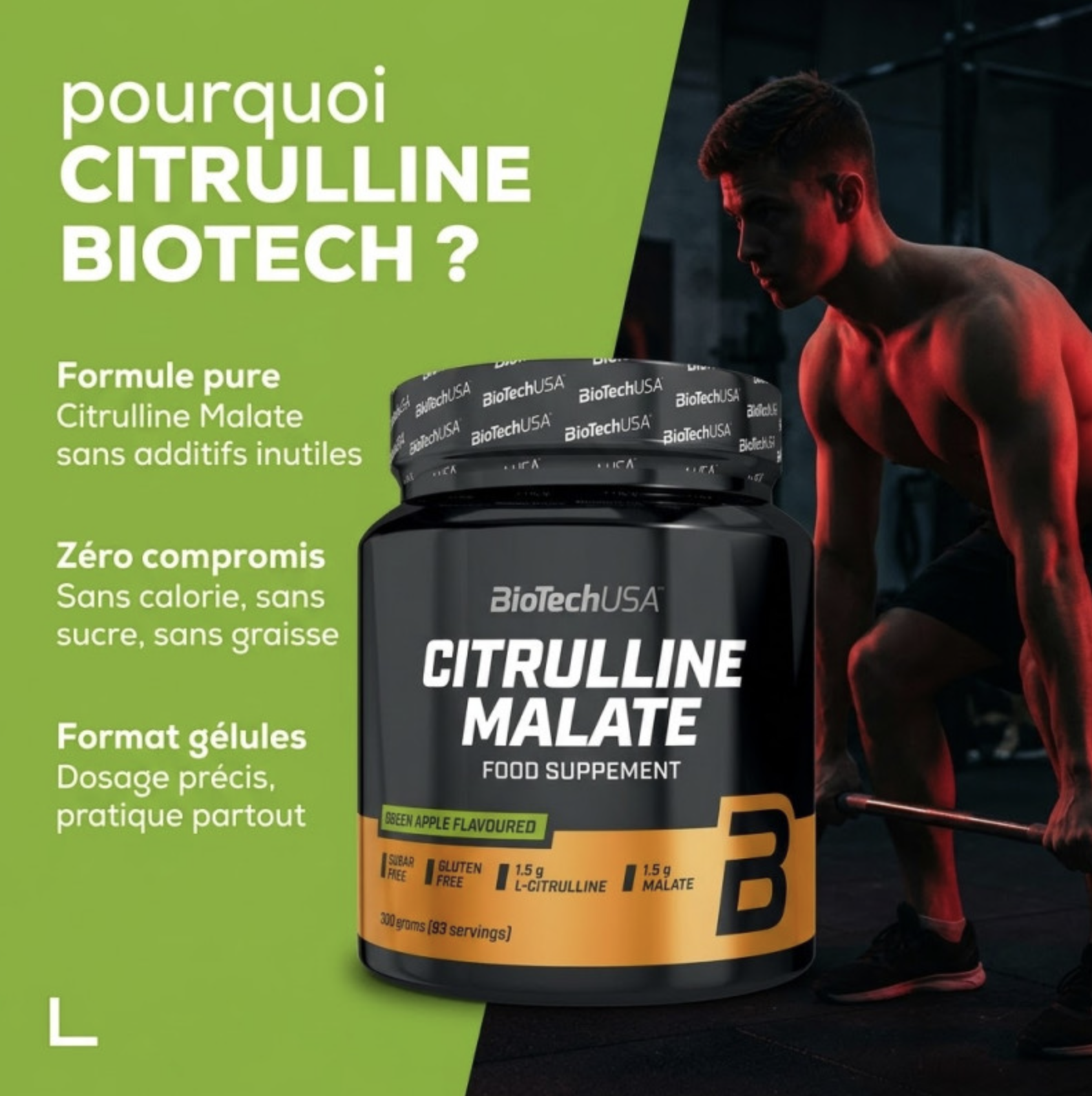 Citrulline Malate 300g – Neutre – Biotech USA Citrulline Malate 300g – Neutre – Biotech USA