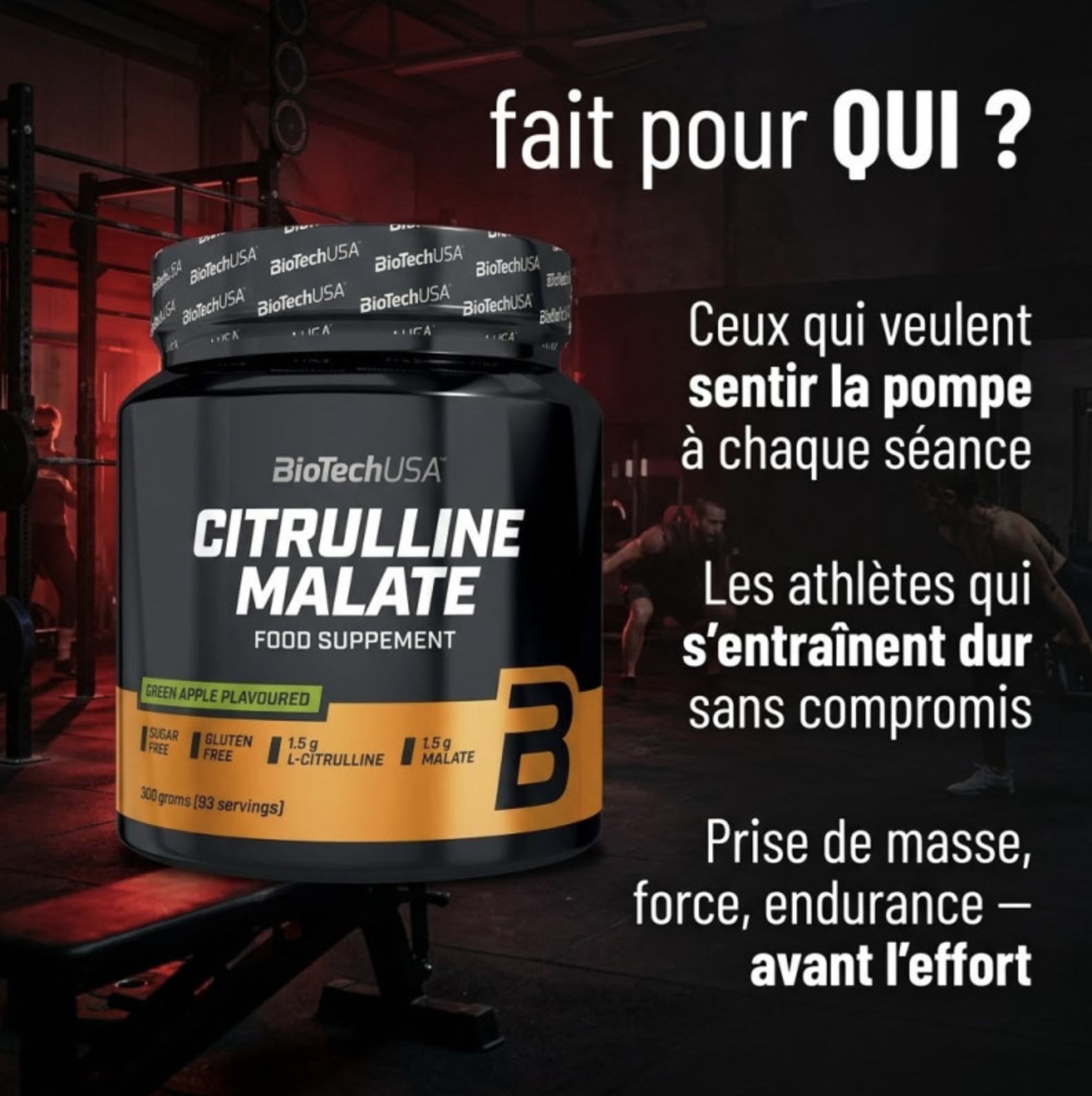 Citrulline Malate 300g – Neutre – Biotech USA Citrulline Malate 300g – Neutre – Biotech USA