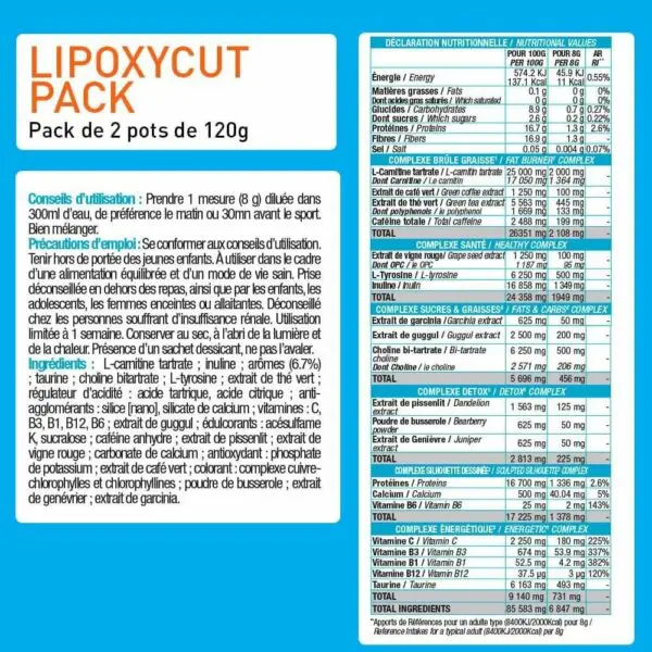 Lipoxycut Vegan – Brûleur De Graisses – 120g – Eric Favre