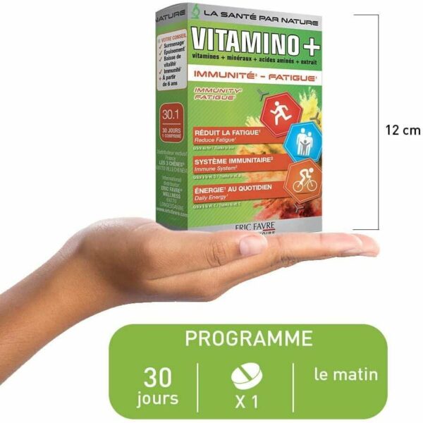 Vitamino + (Immunité – Fatigue) 30 Tablets – Eric Favre
