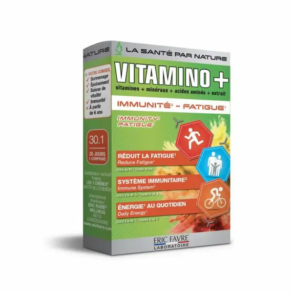 Vitamino + (Immunité – Fatigue) 30 Tablets – Eric Favre