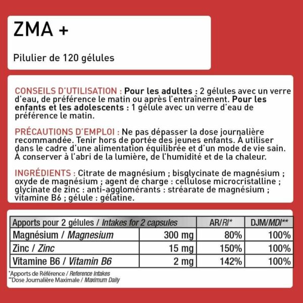 ZMA+ 120 Gélules – Eric Favre