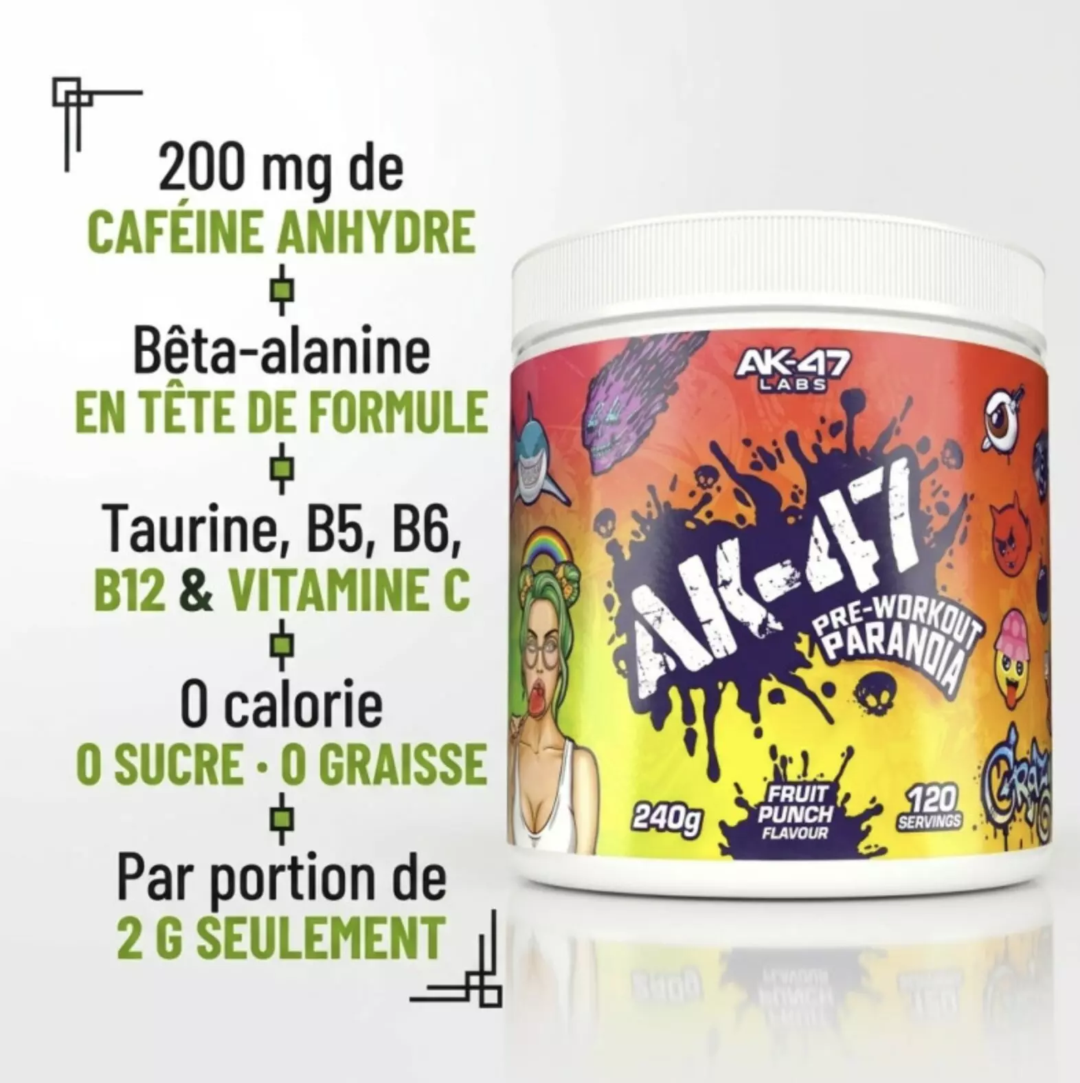 Pré-Workout AK-47 Paranoïa 240g – AK-47 Labs Pré-Workout AK-47 Paranoïa 240g – AK-47 Labs