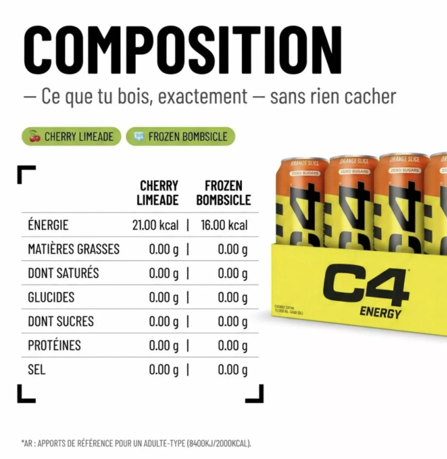 C4 Energy Boisson – 0% de Sucre – 500ml – Cellucor C4 Energy Boisson – 0% de Sucre – 500ml – Cellucor