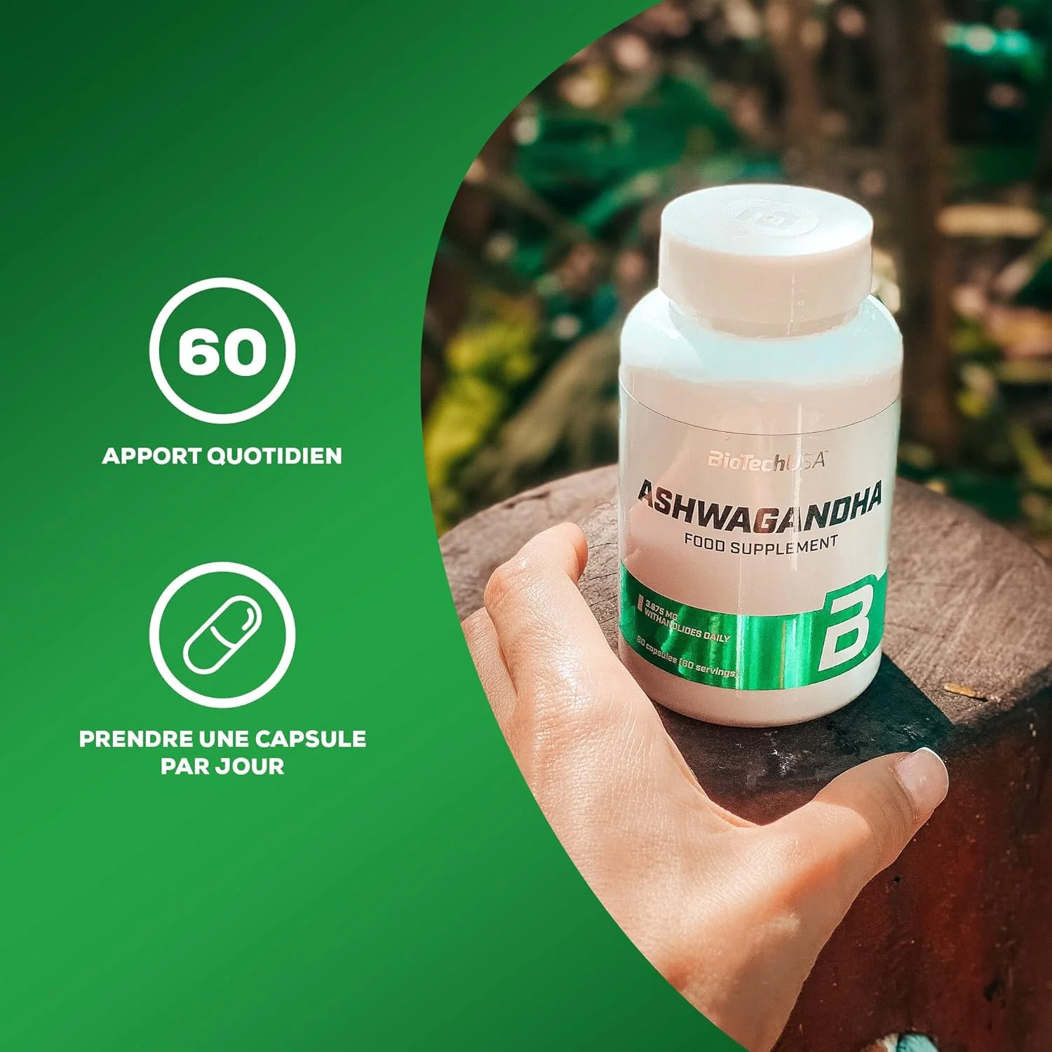 Ashwagandha – 60 Gélules – Biotech USA Ashwagandha – 60 Gélules – Biotech USA
