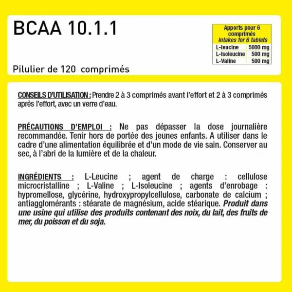 BCAA 10.1.1 Vegan 120 Comprimés – Eric Favre