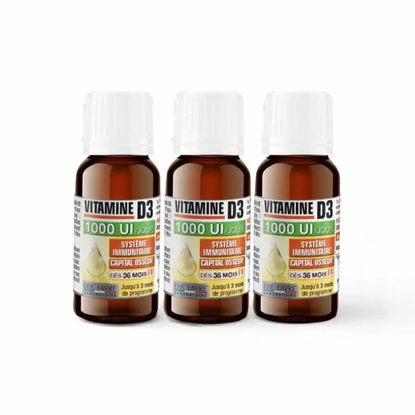 Lot de 3 – Vitamine D3 20ml – Eric Favre