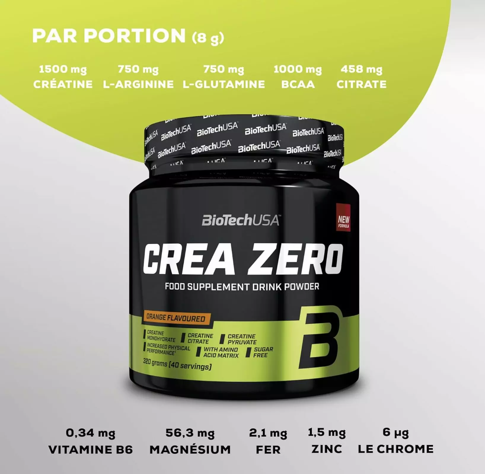 Crea Zero – 320g – Orange – Biotech USA Crea Zero – 320g – Orange – Biotech USA