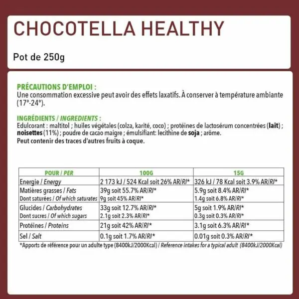 Chocotella Healthy – 250g – Eric Favre