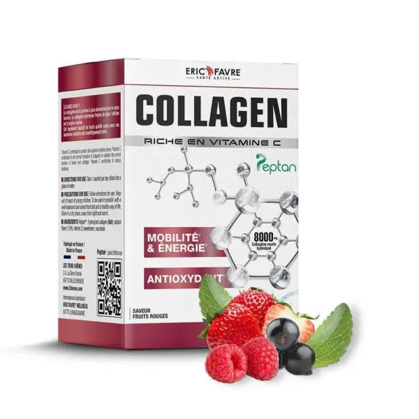 Collagen Peptan en poudre (Format Economique – 20 Sachets) – Collagène Marin Hydrolysé + vitamine C – Eric Favre