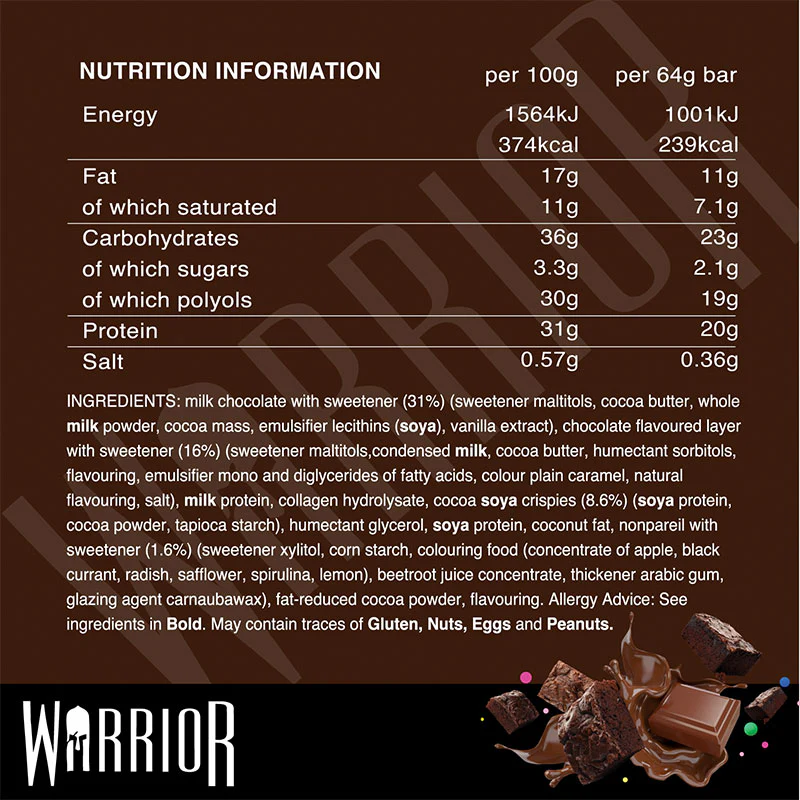 Crunch Bar – 64g – Warrior Crunch Bar – 64g – Warrior