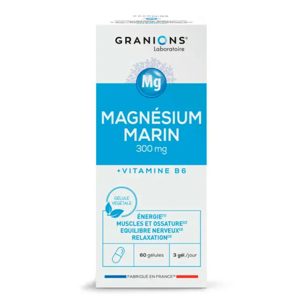 Magnésium Marin + Vit. B6 – 60 Gélules – Granions® Laboratoire