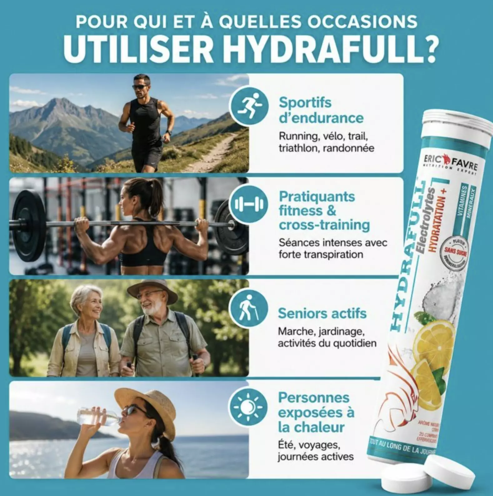 Hydrafull Electrolytes – 20 Comprimés Effervescents – Eric Favre Hydrafull Electrolytes – 20 Comprimés Effervescents – Eric Favre
