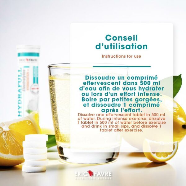 Hydrafull Electrolytes – 20 Comprimés Effervescents – Citron – Eric Favre