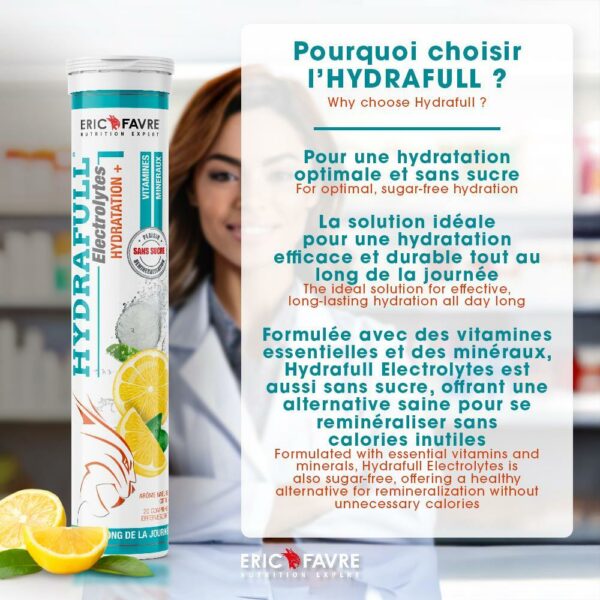 Hydrafull Electrolytes – 20 Comprimés Effervescents – Citron – Eric Favre