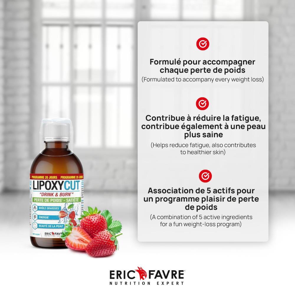 Lipoxycut Vegan Satiété – 500ml – Fraise – Eric Favre Lipoxycut Vegan Satiété – 500ml – Fraise – Eric Favre