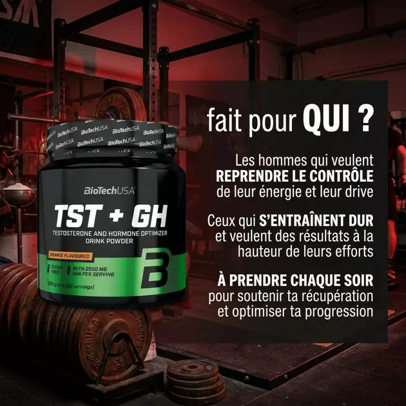 Booster de Testostérone TST + GH – 300g – Saveur Orange – Biotech USA Booster de Testostérone TST + GH – 300g – Saveur Orange – Biotech USA
