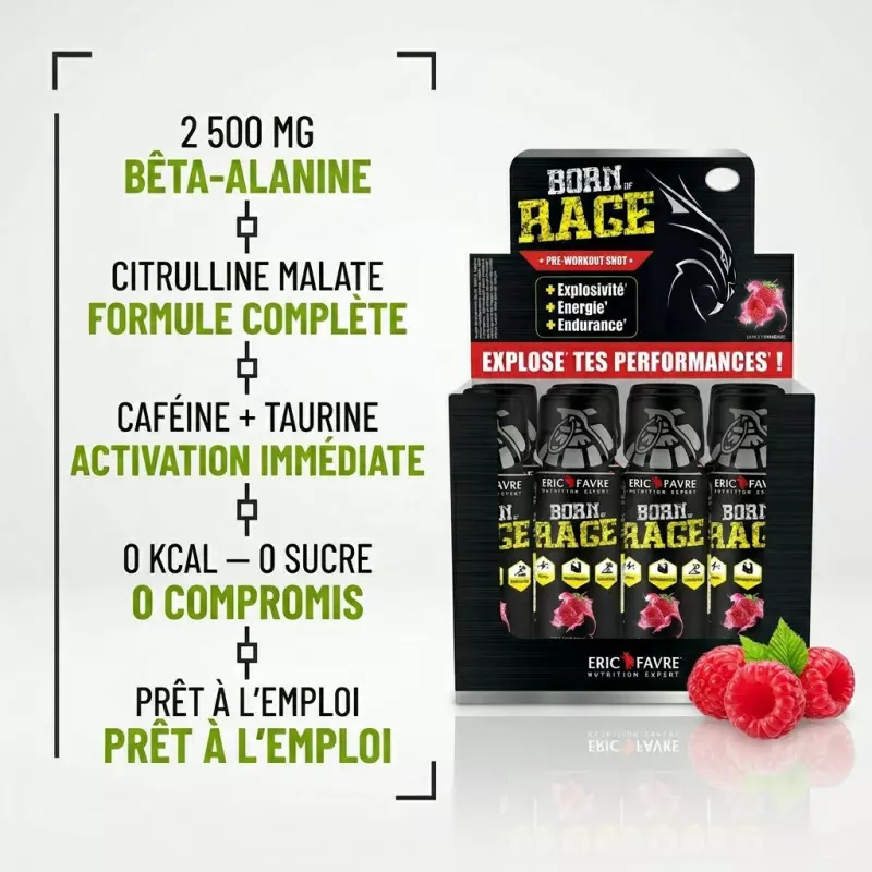 Pré-Workout Shot Born of rage – 50ml – Eric Favre Pré-Workout Shot Born of rage – 50ml – Eric Favre