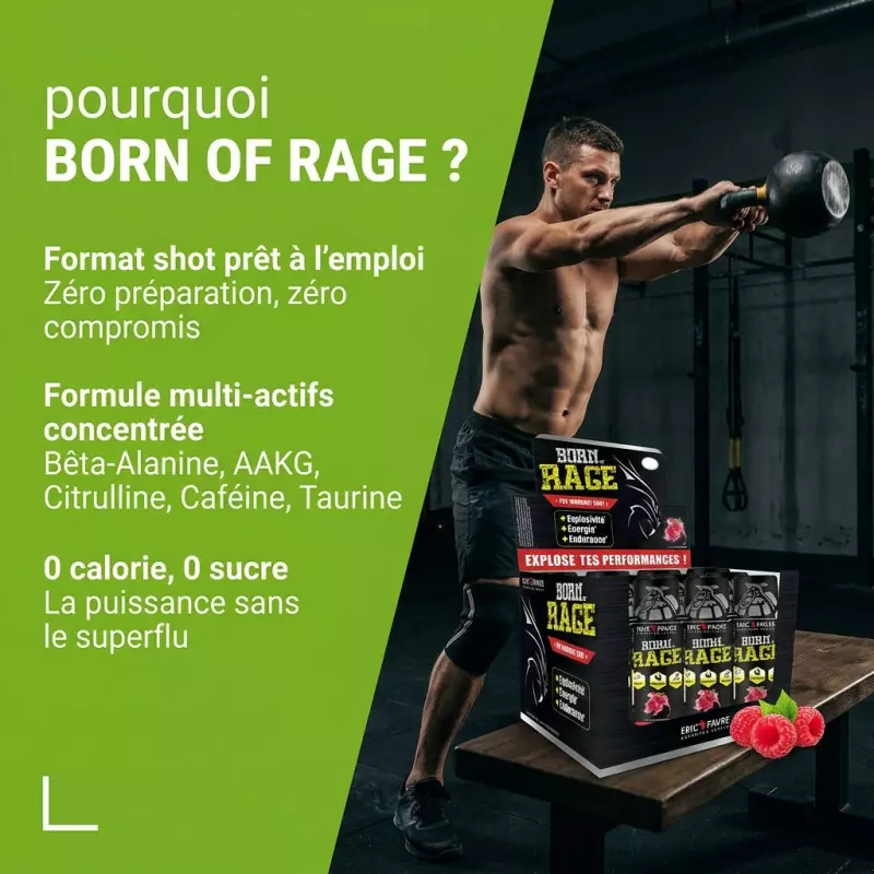 Pré-Workout Shot Born of rage – 50ml – Eric Favre Pré-Workout Shot Born of rage – 50ml – Eric Favre