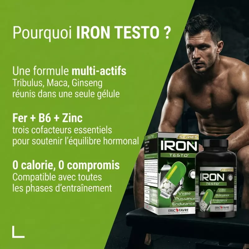 Booster de testosterone Iron Testo – 90 Gélules – Eric Favre Booster de testosterone Iron Testo – 90 Gélules – Eric Favre
