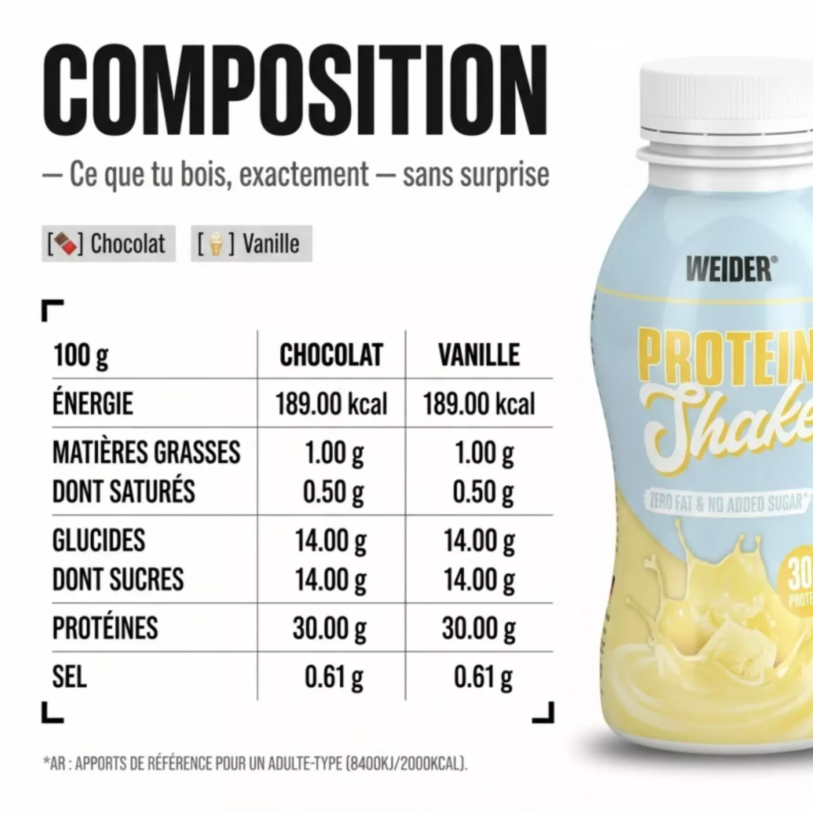 Protein Shake – 330ml – Weider Protein Shake – 330ml – Weider
