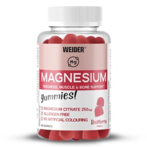 Magnesium Gummies – 48 gummies – Raspberry – Weider