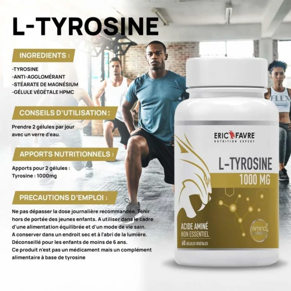 L-Tyrosine 1000MG – 60 Gélules – Eric Favre