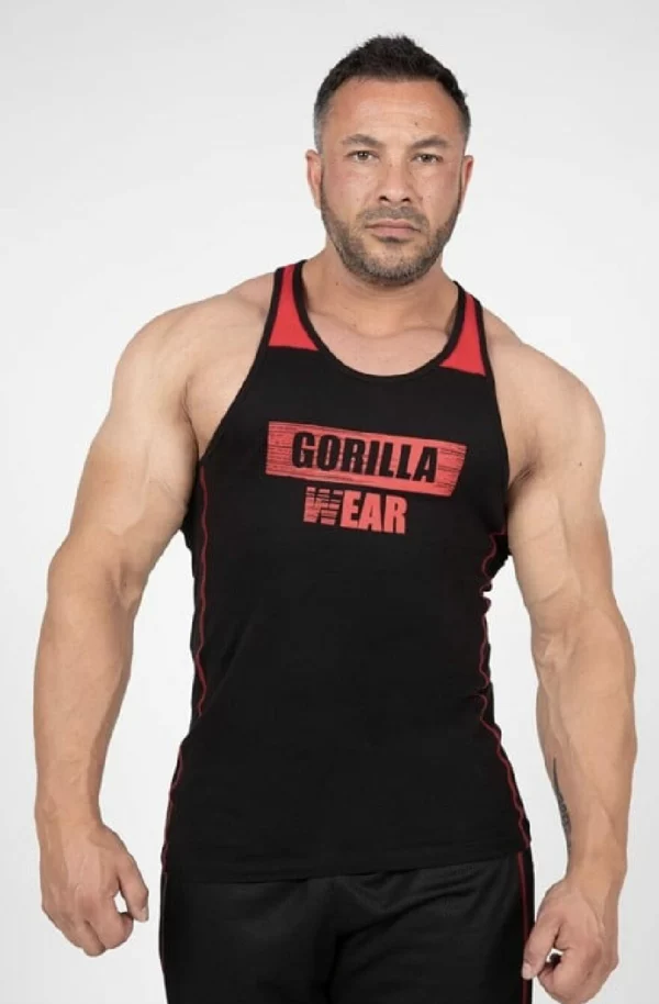 Wallace Tank Top Black/Red – Gorilla Wear