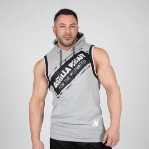 Loretto Hooded Tank Top – Grey Melange –  Gorilla Wear