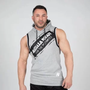 Loretto Hooded Tank Top – Grey Melange –  Gorilla Wear
