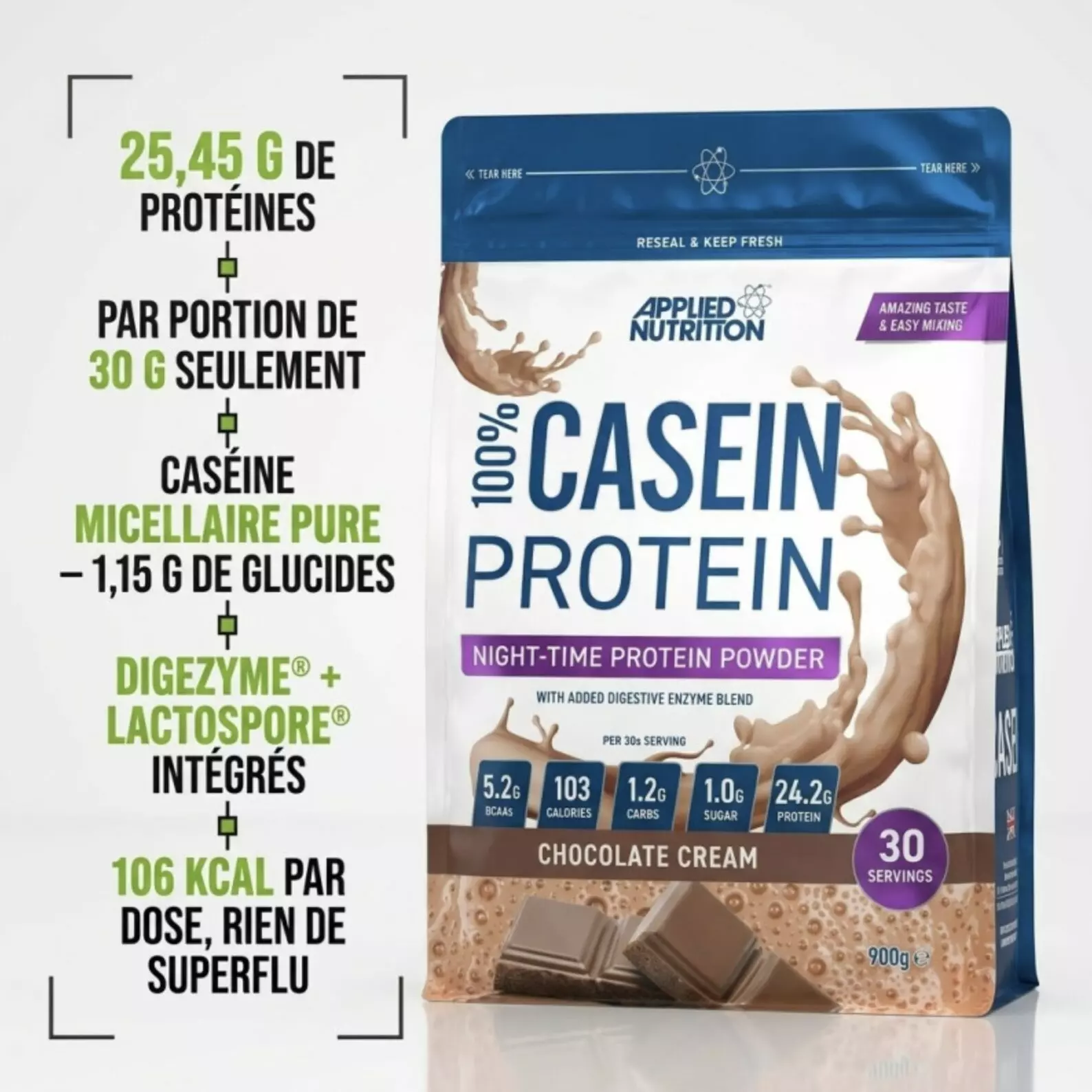 100% Casein Protein – 900g – Applied Nutrition 100% Casein Protein – 900g – Applied Nutrition