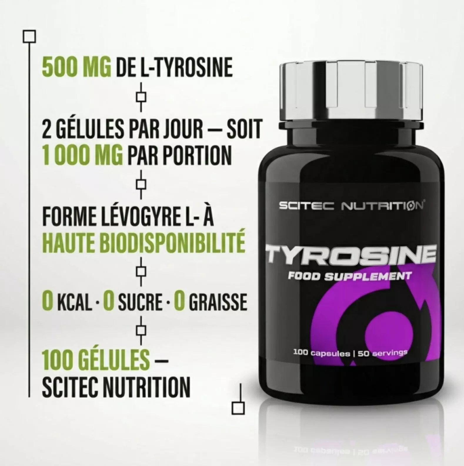 Tyrosine – 100 Gélules – Scitec Nutrition Tyrosine – 100 Gélules – Scitec Nutrition