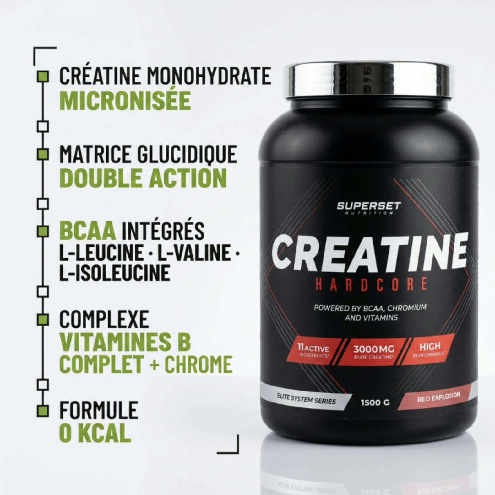 Créatine Hardcore – 1500g – Superset Nutrition Créatine Hardcore – 1500g – Superset Nutrition
