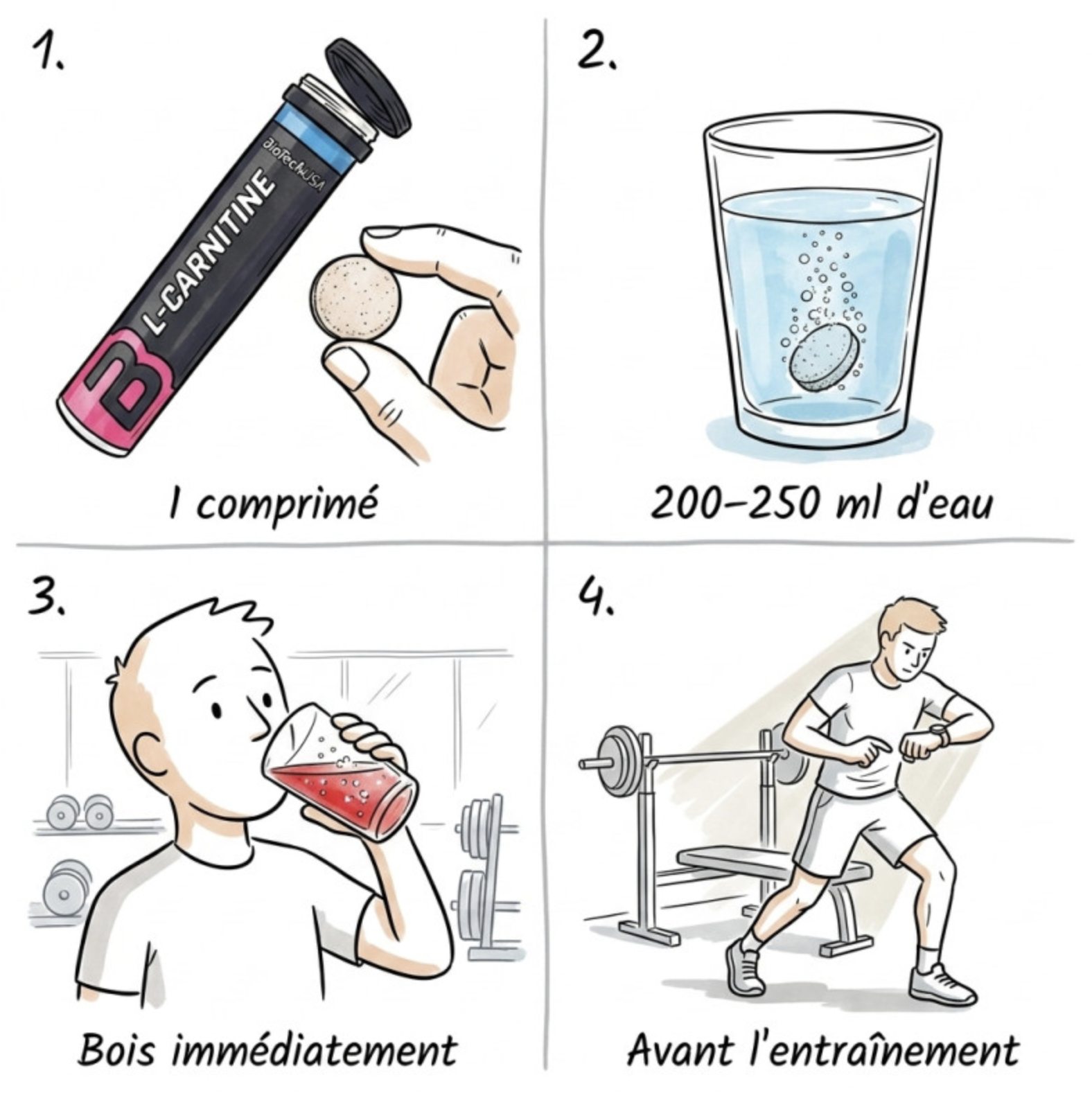 L-Carnitine Effervescente – 20 Comprimés – Biotech USA L-Carnitine Effervescente – 20 Comprimés – Biotech USA