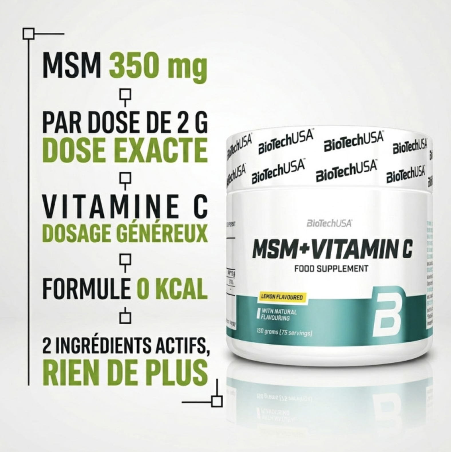 MSM + Vitamin C – 150g – Lemon – Biotech USA MSM + Vitamin C – 150g – Lemon – Biotech USA