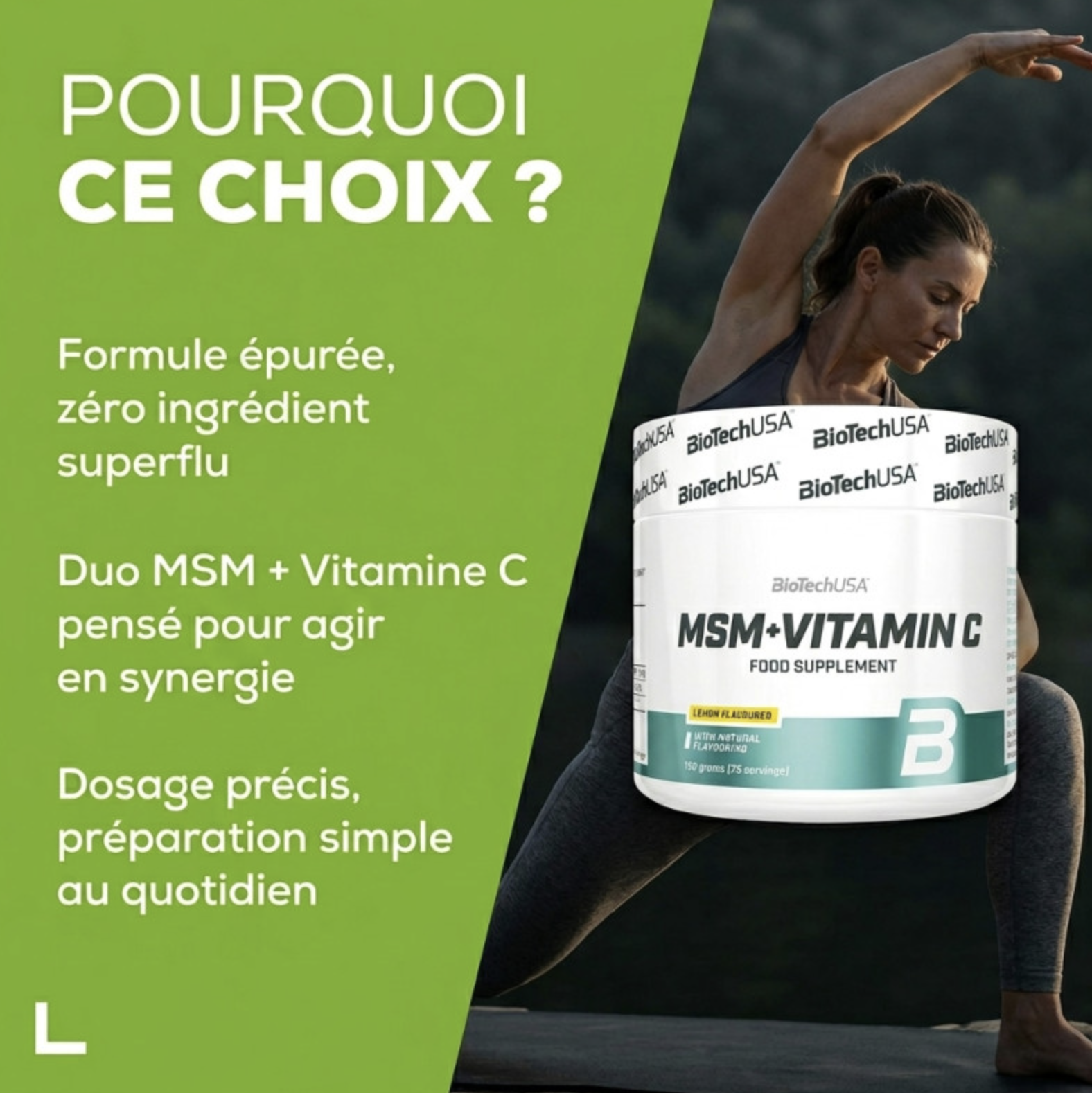 MSM + Vitamin C – 150g – Lemon – Biotech USA MSM + Vitamin C – 150g – Lemon – Biotech USA