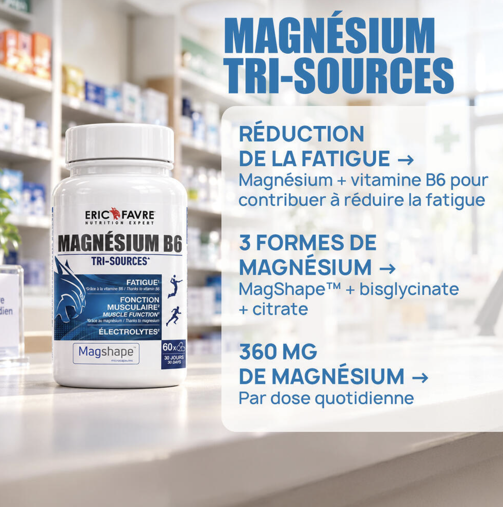 Magnesium B6 – 60 Gélules – Eric Favre Magnesium B6 – 60 Gélules – Eric Favre