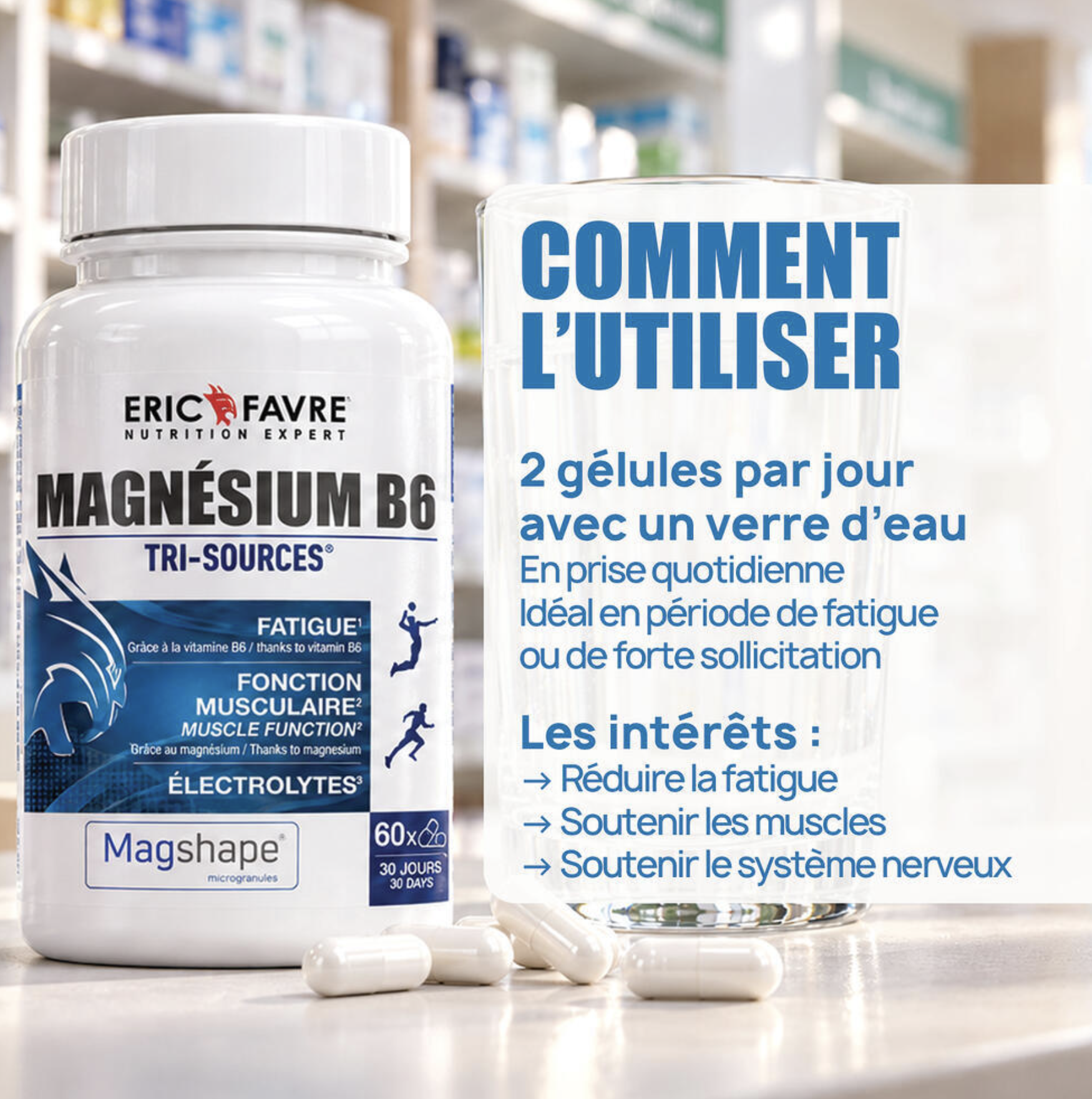 Magnesium B6 – 60 Gélules – Eric Favre Magnesium B6 – 60 Gélules – Eric Favre